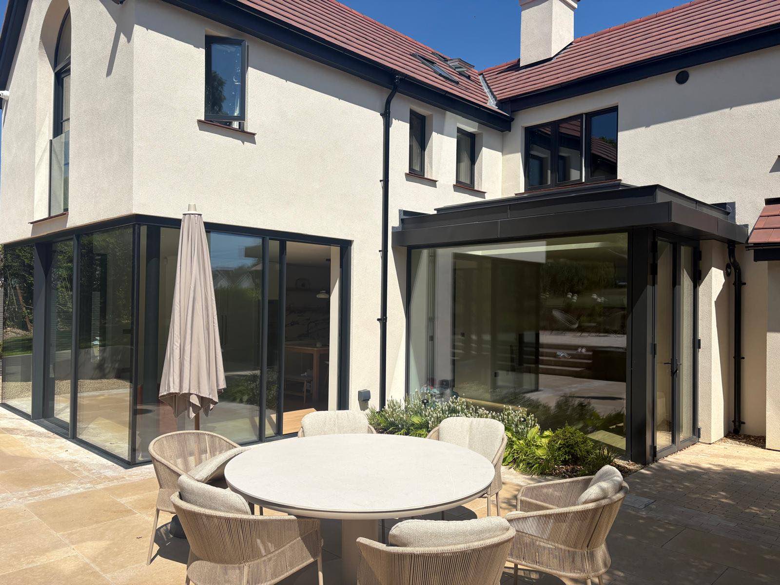 Glazed rear extension and dining terrace