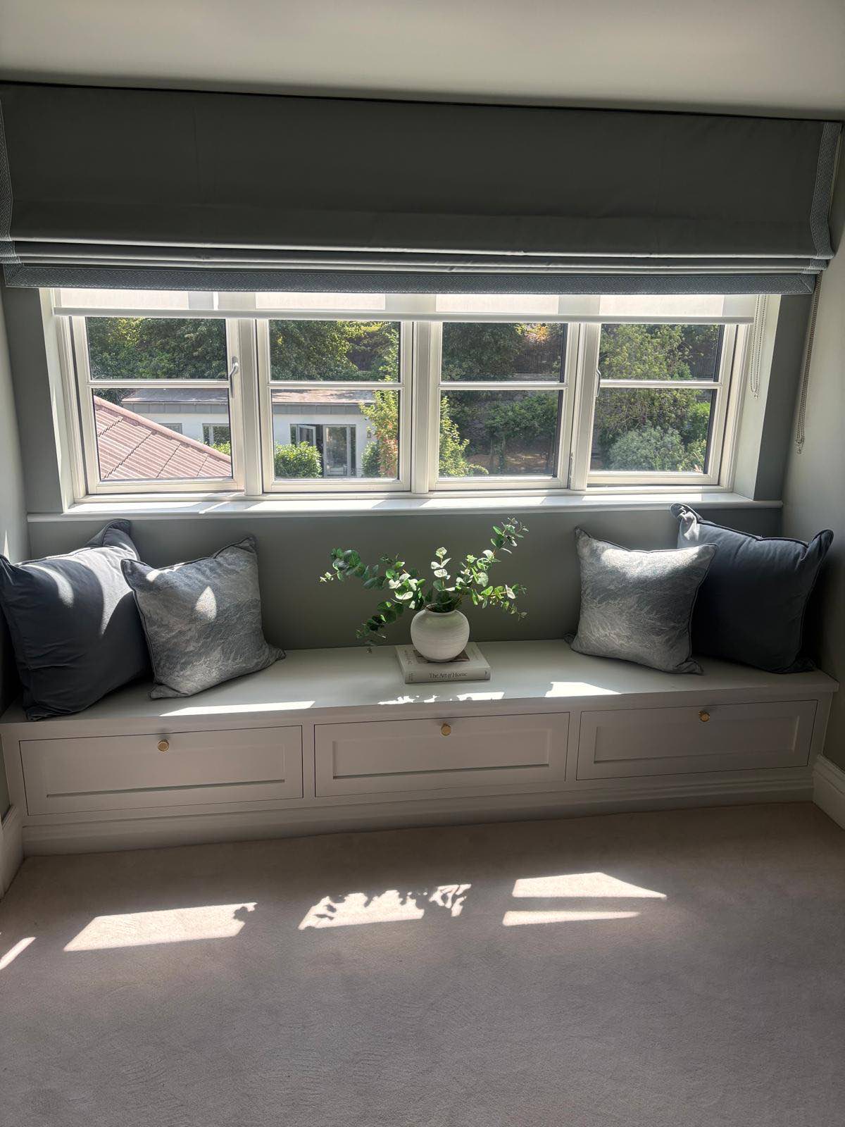 Built-in window seat with storage below